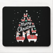 Lama Xmas Tree Llamas Weihnachtsbaum Mousepad (Vorne)