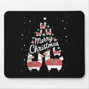 Lama Xmas Tree Llamas Weihnachtsbaum Mousepad
