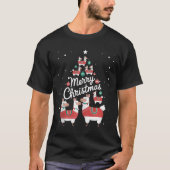 Lama Xmas Tree Llamas Weihnachtsbaum T-Shirt (Vorderseite)