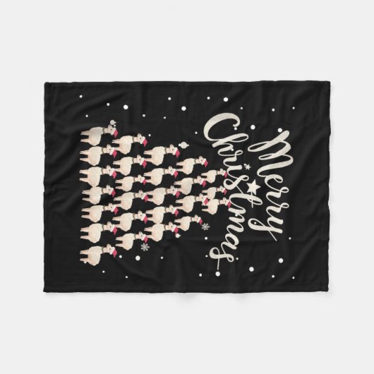 Lama Xmas Tree Llamas Weihnachtsbaum Tank Top1 Fleecedecke (Vorderseite (Horizontal))