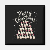 Lama Xmas Tree Llamas Weihnachtsbaum Tank Top1 Magnet (Vorne)