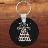 Lama Xmas Tree Llamas Weihnachtsbaum Tank Top1 Schlüsselanhänger (Vorderseite)