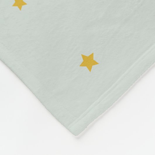 Lama Yellow Stars Blauer Fleece Blankon (Ecke)