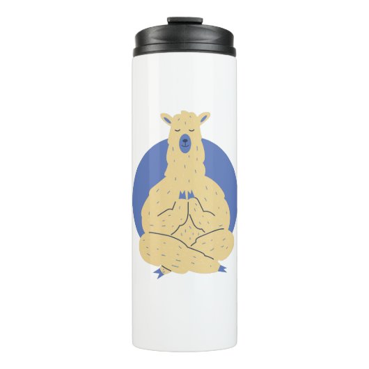 Lama Yoga Pose Thermosbecher (Vorderseite)