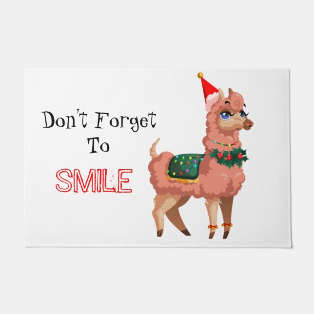 Lama zu Weihnachten Fußmatte (Vorderseite)