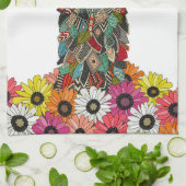 Lamagänseblümchen-Liebeweiß Geschirrtuch (Gefaltet)