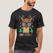 Lamahohohomas Llama mit Brille Weihnachten Alpaca T-Shirt (Vorderseite)