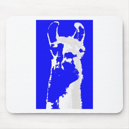 Lamakopf im Marineblau Mousepad (Vorne)