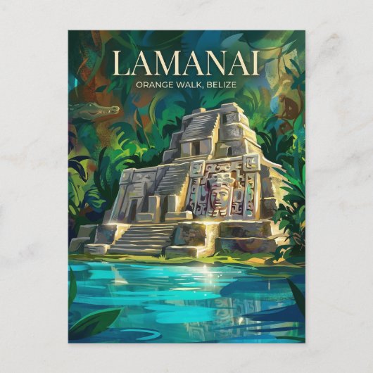 Lamanai-Maya-Ruinen Belize Postkarte (Vorderseite)