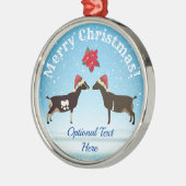 LaMancha Dairy Weihnachten im Schnee Ornament Aus Metall (Links)