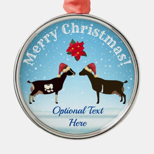 LaMancha Dairy Weihnachten im Schnee Ornament Aus Metall (Vorne)