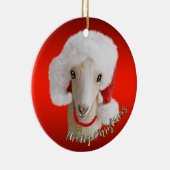 LaMancha Ziege Weihnachtsmannmütze Weihnachtsschmu Keramik Ornament (Rechts)