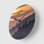 Lamar Valley Sunset Runde Wanduhr (Winkel)