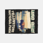 Lamar Valley Yellowstone Nationalpark Bison Wander Fleecedecke (Vorderseite (Horizontal))