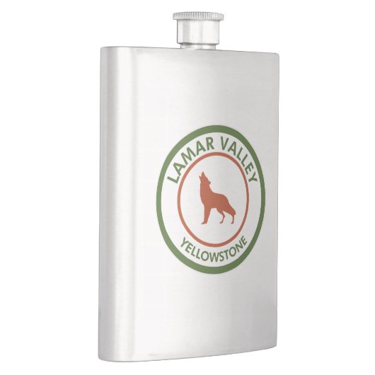 Lamar Valley Yellowstone Wolf Flachmann (Rechts)