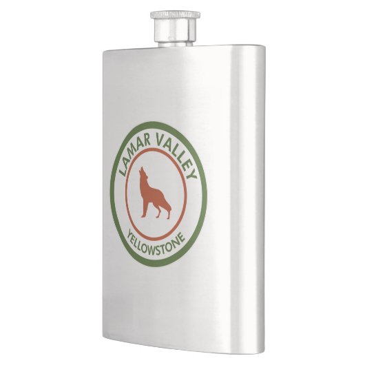 Lamar Valley Yellowstone Wolf Flachmann (Links)