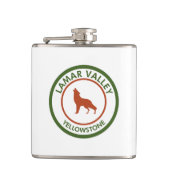 Lamar Valley Yellowstone Wolf Flachmann (Vorderseite)