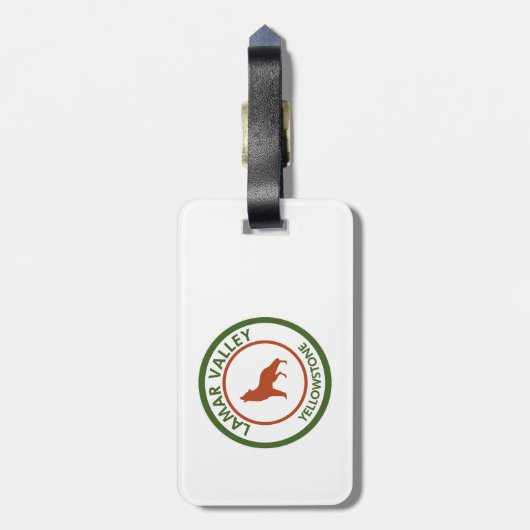 Lamar Valley Yellowstone Wolf Gepäckanhänger (Rückseite vertikal)