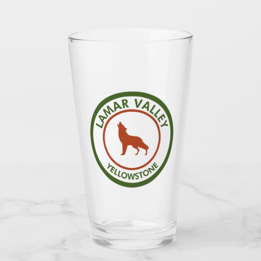 Lamar Valley Yellowstone Wolf Glas (Vorderseite)