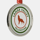 Lamar Valley Yellowstone Wolf Ornament Aus Metall (Rechts)