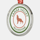 Lamar Valley Yellowstone Wolf Ornament Aus Metall (Links)