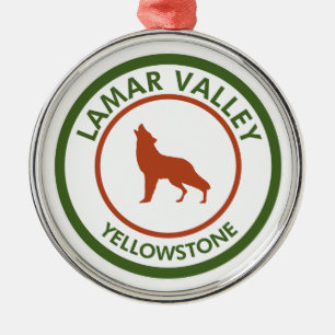Lamar Valley Yellowstone Wolf Ornament Aus Metall
