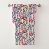 Lamas auf Streifen-Muster Badhandtuch Set (Insitu)