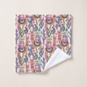 Lamas auf Streifen-Muster Badhandtuch Set (Waschlappen)