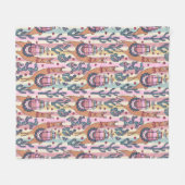 Lamas auf Streifen-Muster Fleecedecke (Vorderseite (Horizontal))