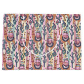 Lamas auf Streifen-Muster Große Geschenktüte (Vorderseite)