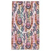 Lamas auf Streifen-Muster Kleine Geschenktüte (Vorderseite)