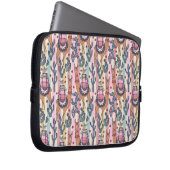 Lamas auf Streifen-Muster Laptopschutzhülle (Vorne Rechts)