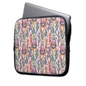 Lamas auf Streifen-Muster Laptopschutzhülle (Vorderseite Links)