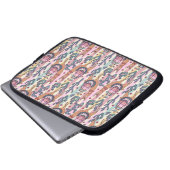 Lamas auf Streifen-Muster Laptopschutzhülle (Vorne Knopf)