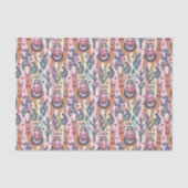 Lamas auf Streifen-Muster Seidenpapier (Vorderseite)