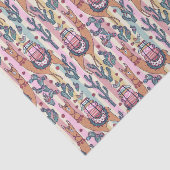 Lamas auf Streifen-Muster Seidenpapier (Ausschnitt)