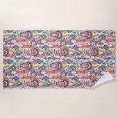 Lamas auf Streifen-Muster Strandtuch (Vorderseite)