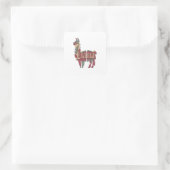 Lamas Augen Quadratischer Aufkleber (Tasche)