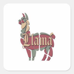 Lamas Augen Quadratischer Aufkleber