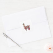 Lamas Augen Quadratischer Aufkleber (Umschlag)