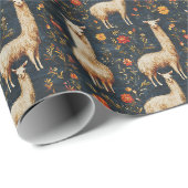 Lamas & Blumen Geschenkpapier (Rolleneckpunkt)