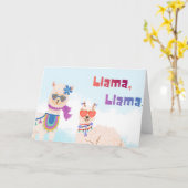 Lamas feiern Geburtsmamas Karte (Gelbe Blume)