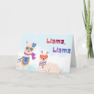Lamas feiern Geburtsmamas Karte