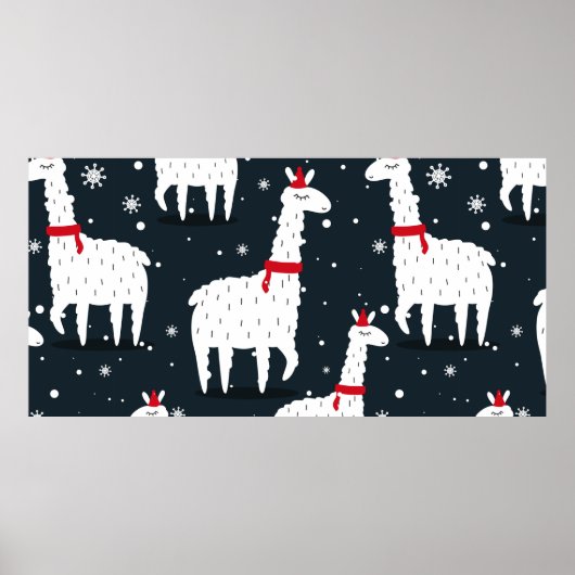 Lamas, handgezeichneter Hintergrund. Farbenfrohe n Poster (Vorne)