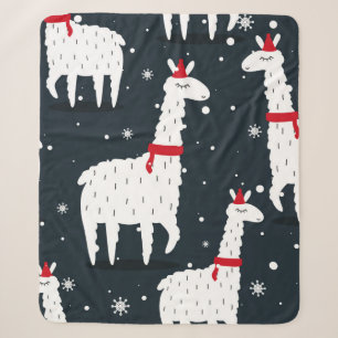 Lamas, handgezeichneter Hintergrund. Farbenfrohe n Sherpadecke