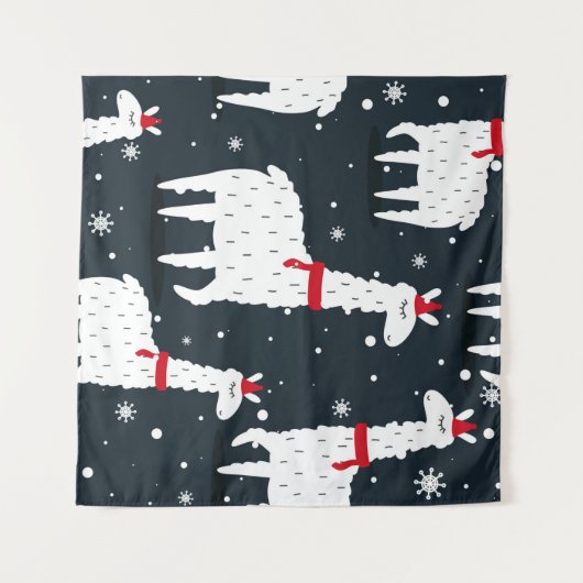 Lamas, handgezeichneter Hintergrund. Farbenfrohe n Wandteppich (Vorderseite (Horizontal))