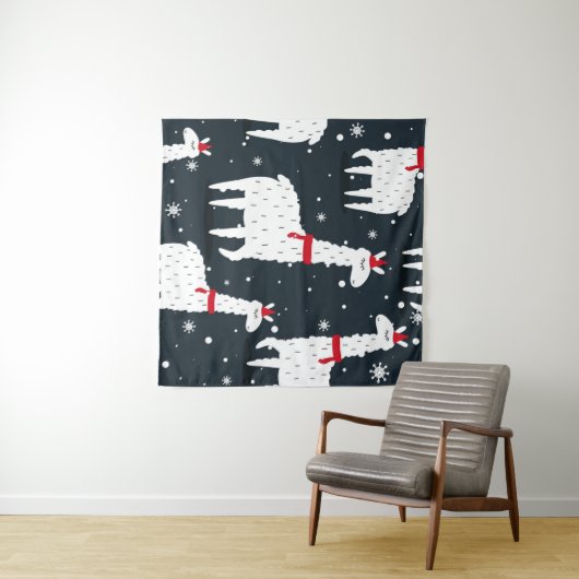 Lamas, handgezeichneter Hintergrund. Farbenfrohe n Wandteppich (Beispiel (Horizontal))