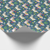 Lamas im Sonnenbrille-Muster Geschenkpapier (Ecke)