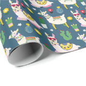 Lamas im Sonnenbrille-Muster Geschenkpapier (Rolleneckpunkt)