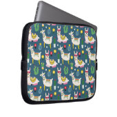 Lamas im Sonnenbrille-Muster Laptopschutzhülle (Vorne Rechts)